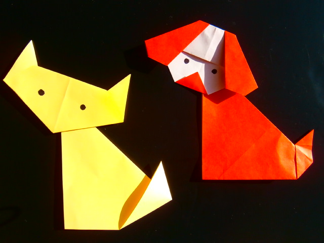 折り紙で作る猫と犬の折り方！簡単に折れて可愛い！